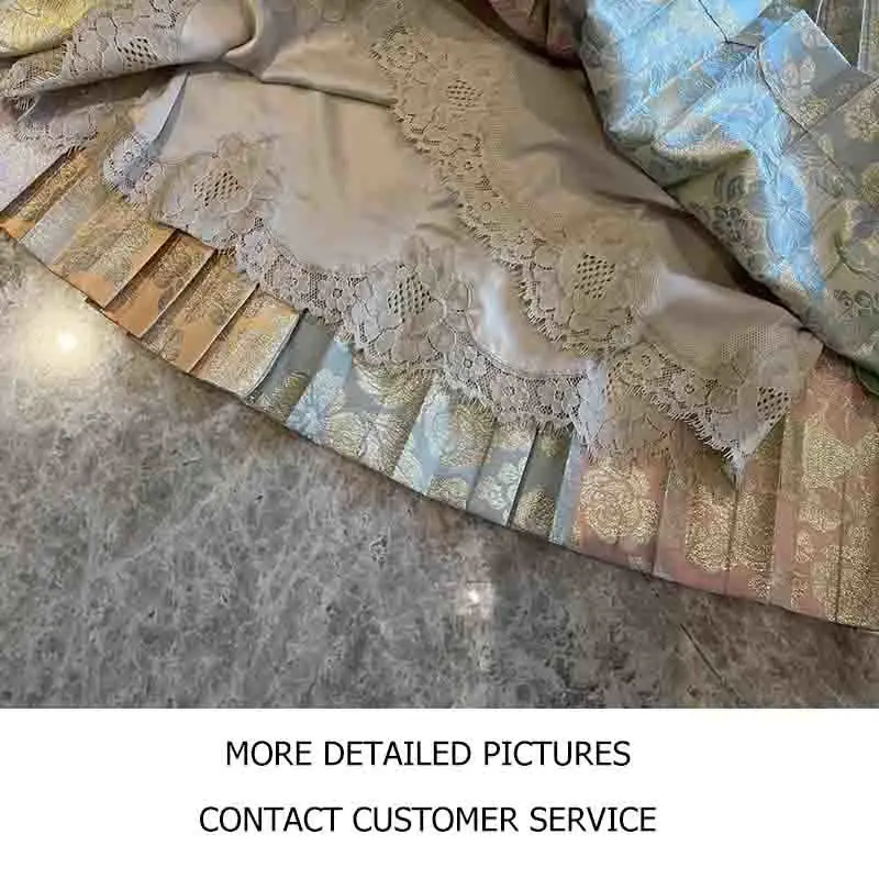 

Cosmicchic Long Pleated Skirt 2021 Summer Jacquard Flower Color Midi Skirt Patchwork Elegant Skirts Runway Designer Silk Lining