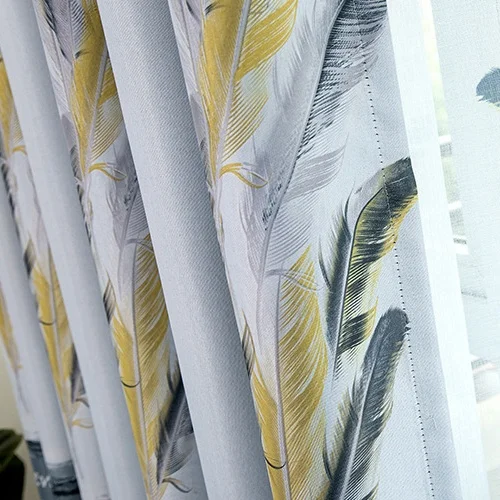 Color 2 Cloth Современные скандинавские украшения дома шторы фиолетовые Перья затемненные шторы для гостиной спальни пол окна шторы T272#4 - Цвет: Color 2 Cloth