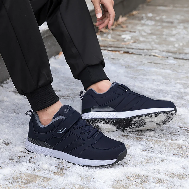 

Men boots Men's Winter Shoes Fashion Snow Boots Plus Size Winter Sneakers Ankle Men Shoes Winter Boots Black Blue Footwear Warm