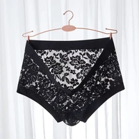underwear mens boxers fashion mens boxershorts male panties see through breathable sexy clothes underwear lace underpants