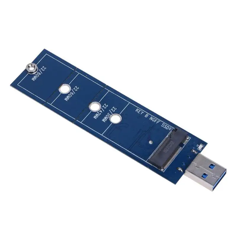

Aluminum Alloy USB 3.0 to M.2 SSD USB3.0 to NGFF B KEY SSD Mobile Hard Disk Box External m2 Adapter for 2242 2260 2280