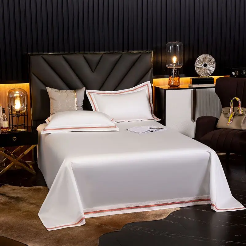 1000TC Egyptian cotton flat bed sheet king size High-end premiumrbed sheets Solid color twin queen lines | Дом и сад