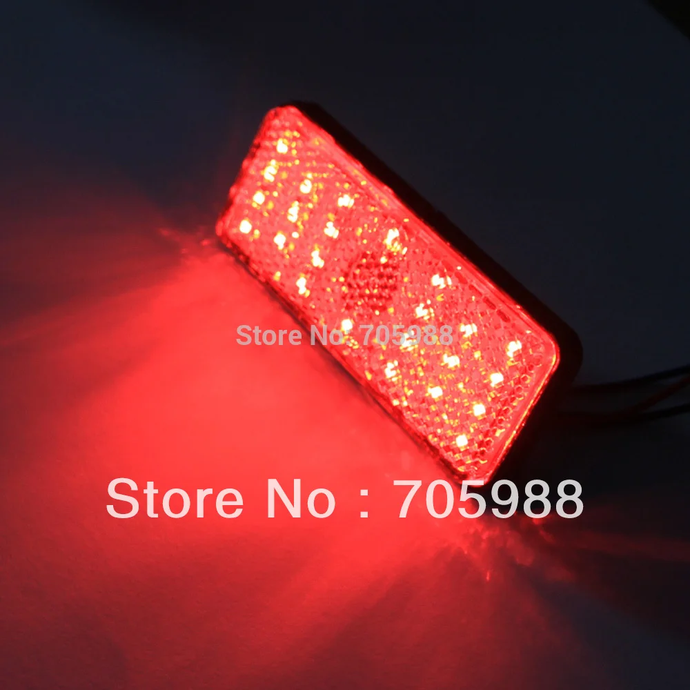 1 шт * Красный Прямоугольник len LED отражатели тормозной Светильник Универсальный