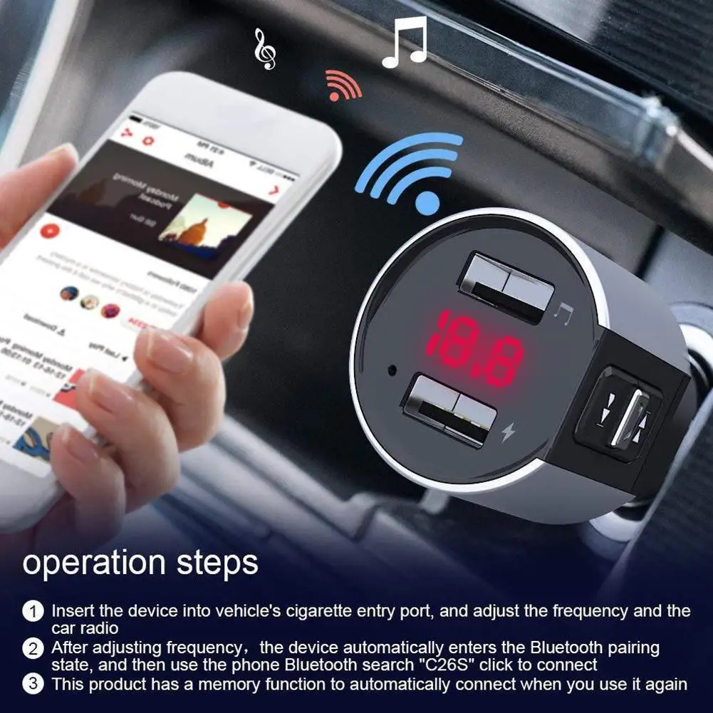 FM-трансмиттер автомобильный с 2 USB-портами и поддержкой Bluetooth 4 | Автомобили
