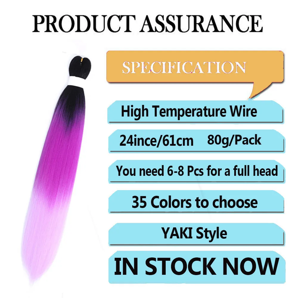 Synthetic Hair for Braid 24 Inch Easy Braiding Extensions Ombre Red Blue Green Jumbo Accessories Wholesale |