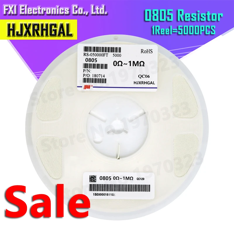 5000 шт. 0805 SMD 1/4W 0R ~ 10 м резистор проволочного чипа 0 10R 100R 220R 330R 470R 1K 4 7 K 47 (Европа) 100K 100