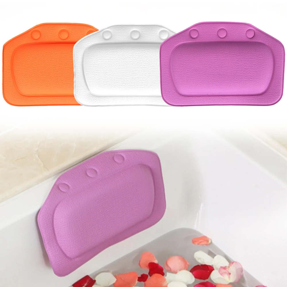 

SPA Bath Pillow Neck Bathtub Cushion Bath Accessories 21*31cm Soft Headrest With Suction Cup Home Bathtub Pillow