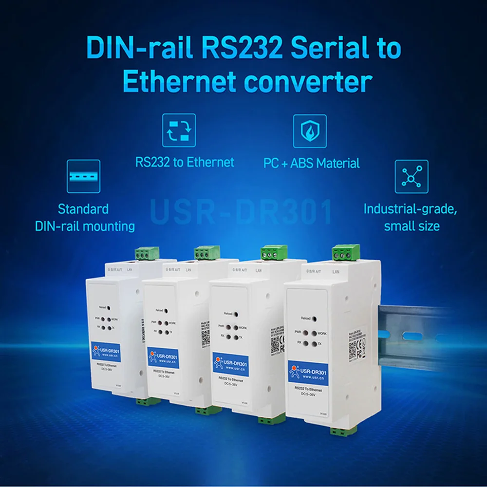 DIN rail RS232 последовательный конвертер в Ethernet сетевой преобразователь серверное