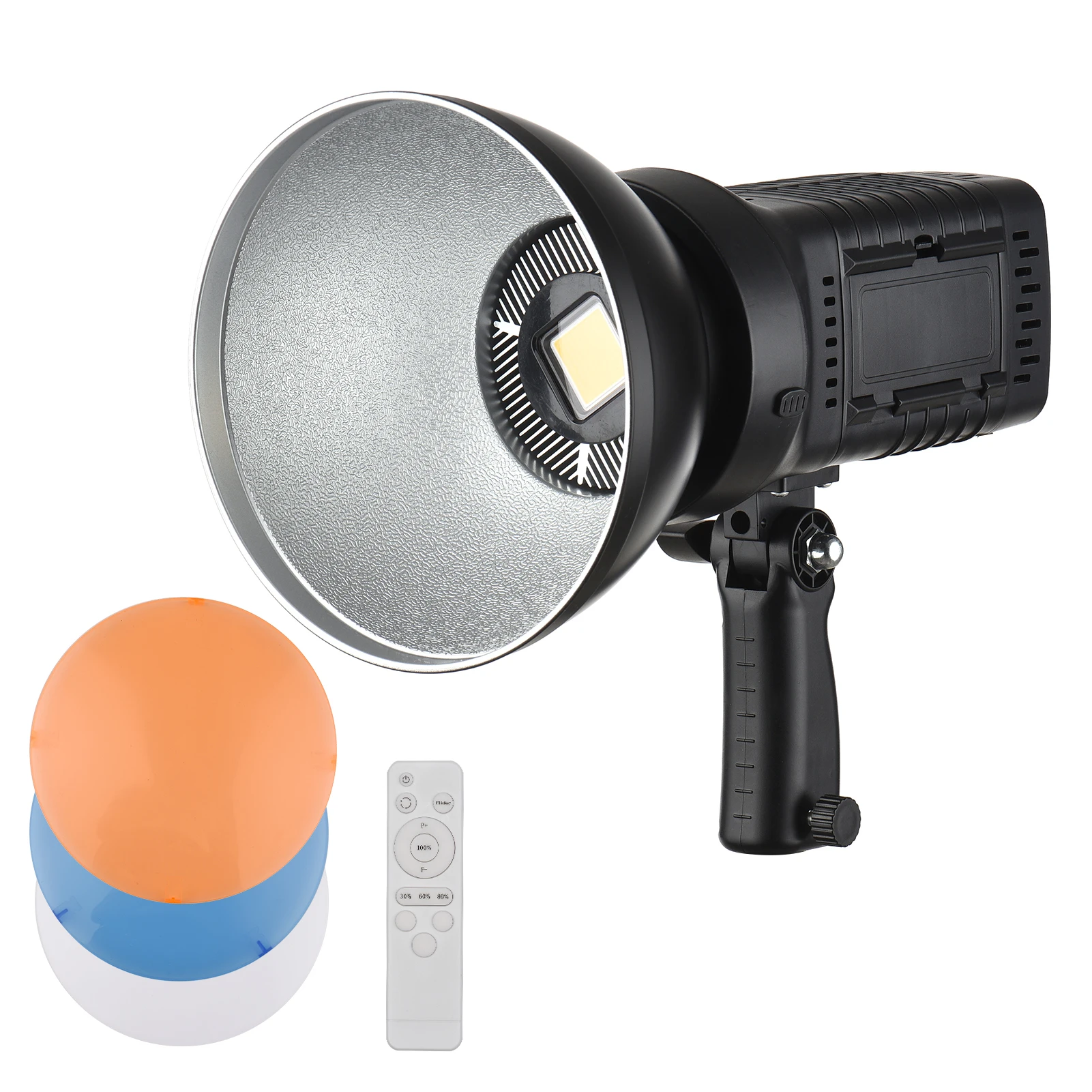 

150 Вт COB студийный светодиодный светильник для видеосъемки 5500K лампа для фотосъемки CRI 96 с регулируемой яркостью и дистанционным управлением...