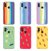 for xiaomi 8 case cartoon painted soft silicone cute dinosaur flower pattern shockproof matte phone cover