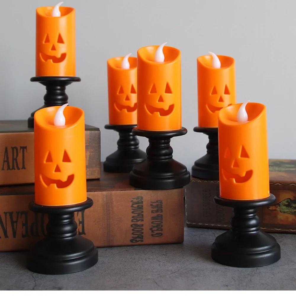 

New Halloween Candle Light Led Colorful Candlestick Table Top Decoration Venue Layout Props Ghost Festival Family Decoration