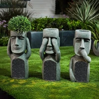 see hear speak no evil garden easter island statues creative garden resin sculpture outdoor decoration