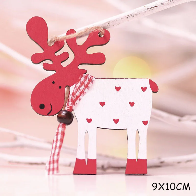 Pink Новинка, новогоднее, новейшее, натуральное, рождественское, деревянная подвеска, Рождественская елка, дерево, ремесло, Noel Deco, Рождественское украшение для дома, Navidad, подарок - Цвет: Pink