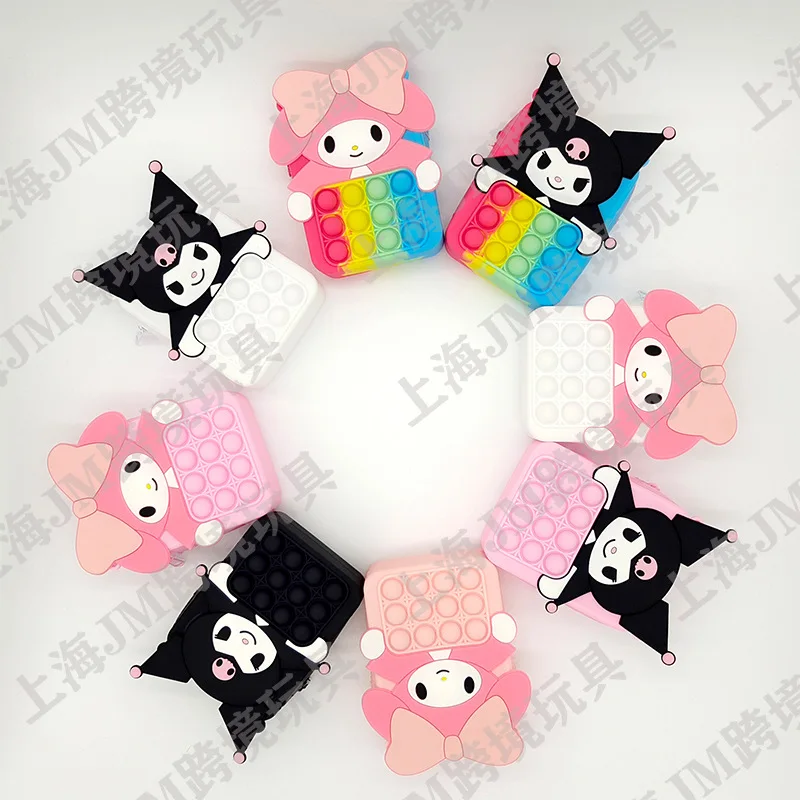 

Kawaii Sanriod аниме мультфильм серия Kuromi Mymelody сумка-мессенджер фиджет игрушки сжимаемые игрушки сумка кошелек подарок для мальчика девочки
