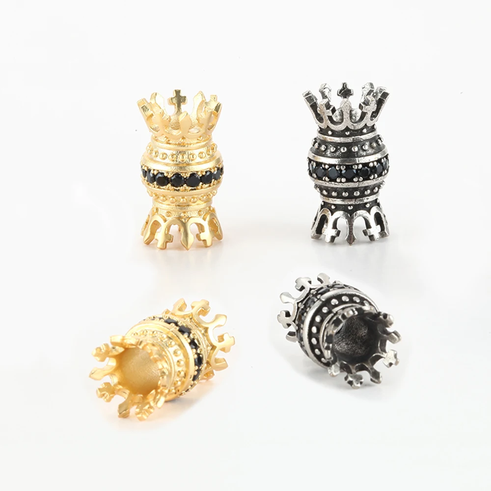 Спейсер в виде короны бусины для изготовления ювелирных изделий золотые