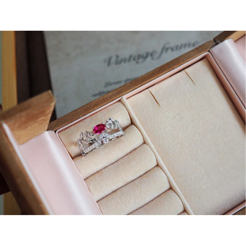 Aazuo 18K твердое белое золото натуральный Овальный Рубин 0 30 карат настоящие