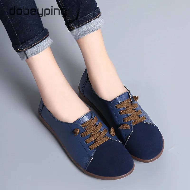 Spring Autumn Ladies Shoes 2020 Genuine Leather Shoes Woman Slip On Ballet Flats Sneakers Women Oxford Shoes Plus Size Moccasins