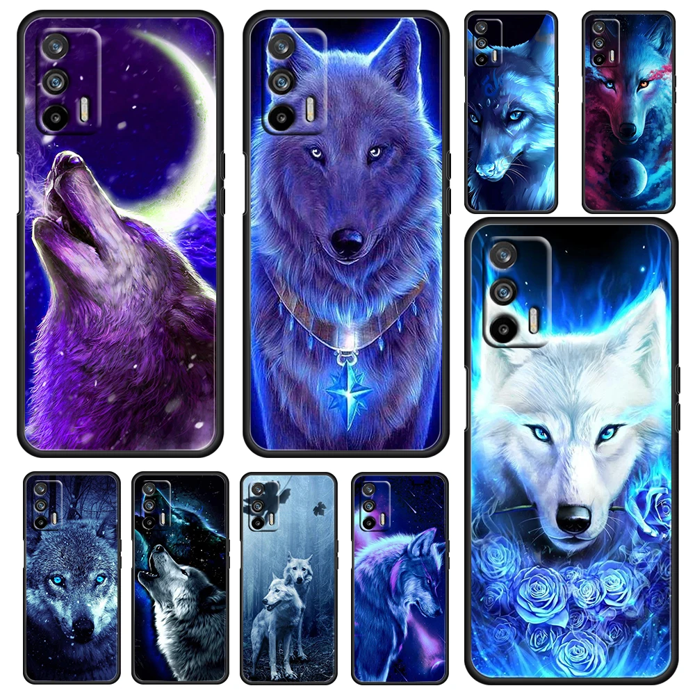 

Angry Cool Snow wolf For OPPO Realme GT Explorer Master Neo Flash Edition C21 C20 C15 C11 C3 Soft Black Phone Case