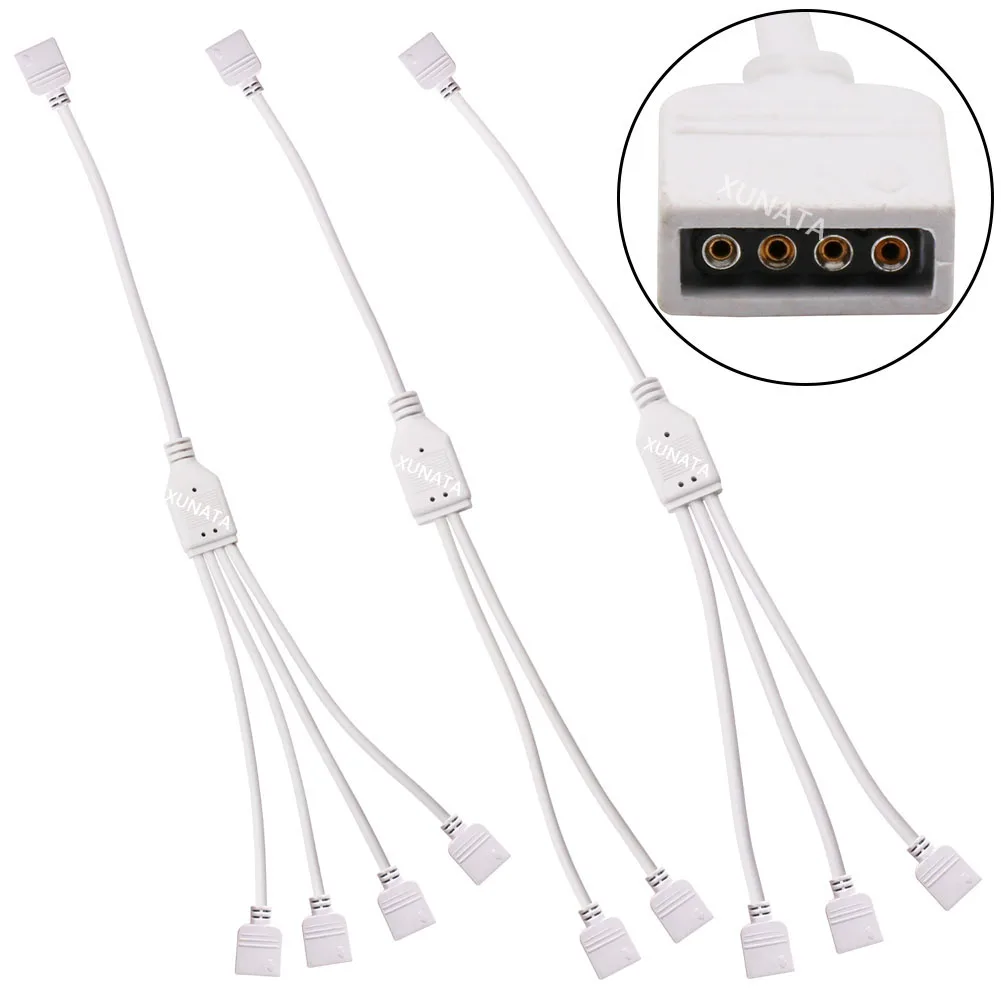 5 Pin 4Pin RGB/RGBW контактный разъем отклонения в размерах на 1-2 3 4 сплиттер женский