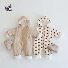 Зимняя плюшевая теплая кружевная хлопковая одежда Yg с принтом, длинная одежда для альпинизма, От 0 до 2 лет, для мальчиков и девочек, детская одежда для альпинизма