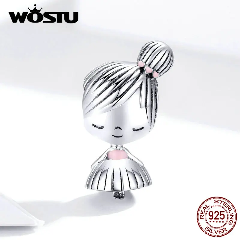 WOSTU, Новое поступление, 925 пробы, серебряный, для мальчиков и девочек, бусины дружбы, подвески, подходят к оригинальному браслету, подвеска, ювелирное изделие для пары, FIC1334