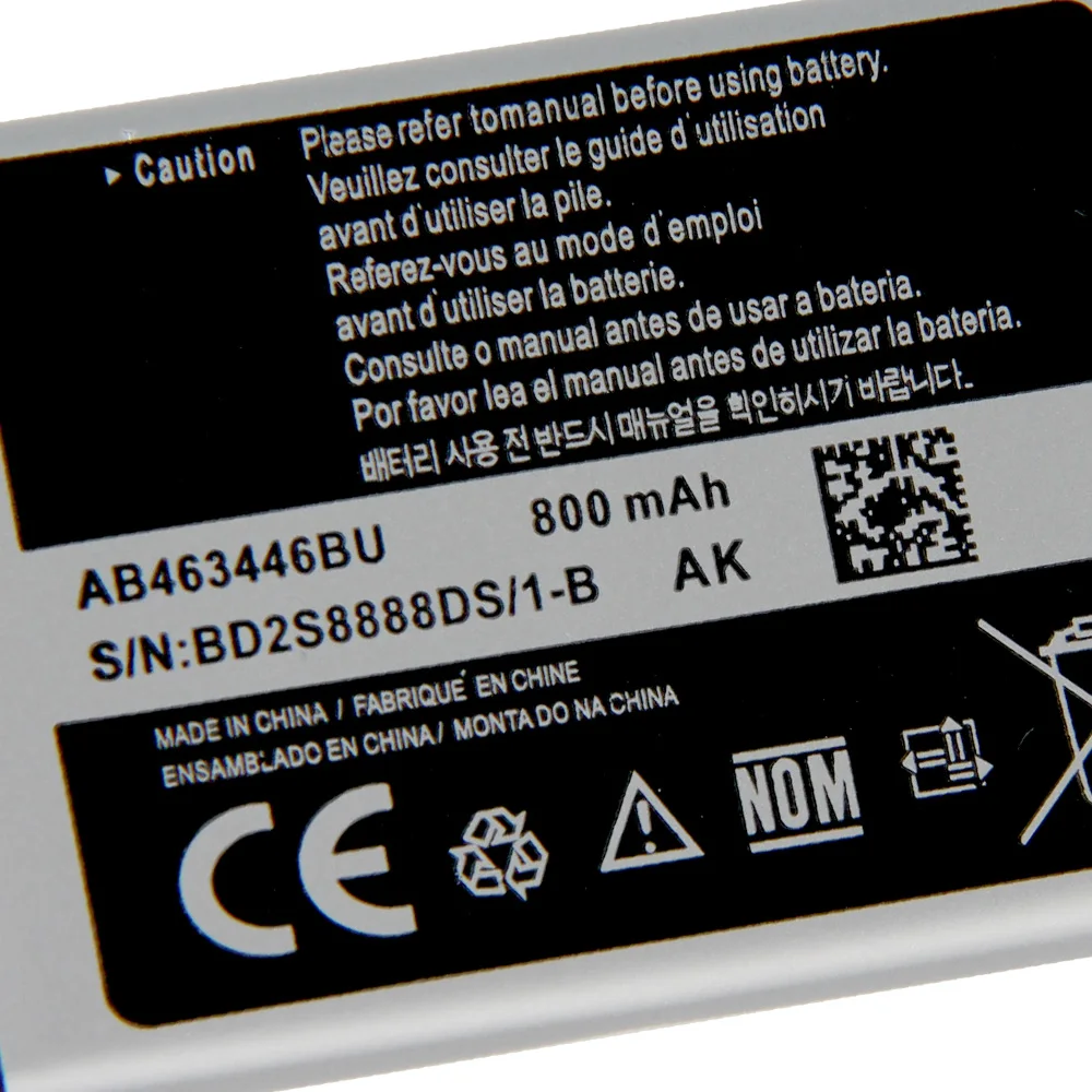 Оригинальная сменная батарея для Samsung X520 F258 E878 S139 M628 E1200M E1228 X160 Подлинная AB043446BE