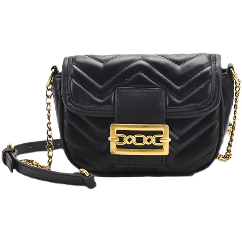 

Retro Ladies Popular Chain Small Bag Korean Embroidered Thread Small Square Bag 2021 New Fashion Net Red Chain Messenger Bag