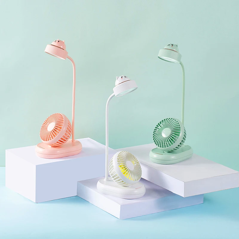 

Fan LED Desk Lamp USB Charging Variety Hose Office Table Fan bedroom Homeliving Fan Linght Present Gift Choice