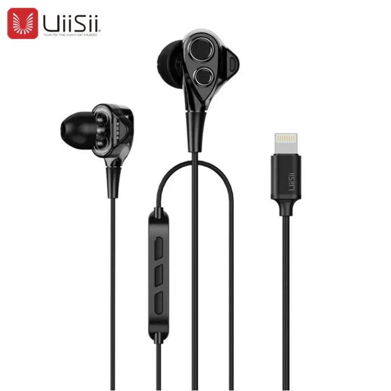 UiiSii I8 наушники MFI сертифицированные двухсторонние мобильные катушки бас наушники с пшеничным динамиком HiFi Высокая чувствительность микрофон