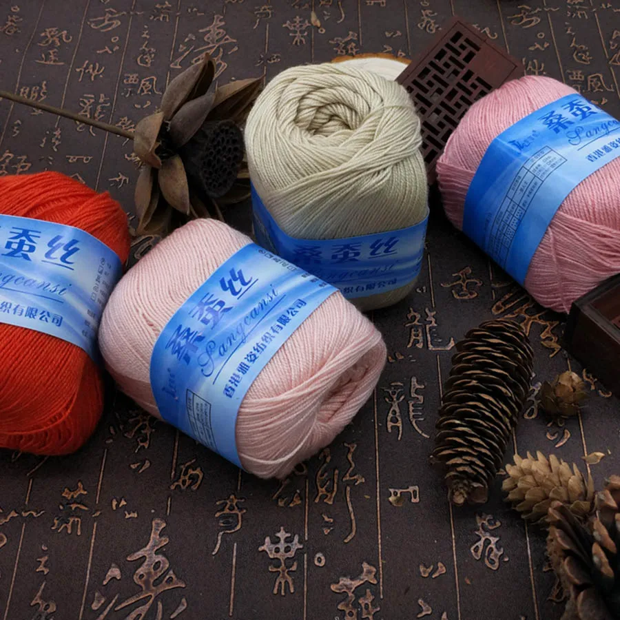 50 г/шар шелковая Бамбуковая пряжа для вязания мягкая хлопковая нить ручной вязки