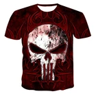 Футболка мужская с 3D-принтом черепа, модная повседневная рубашка в стиле панк, топ в стиле хип-хоп, с 3D-принтом черепа, лето 2021