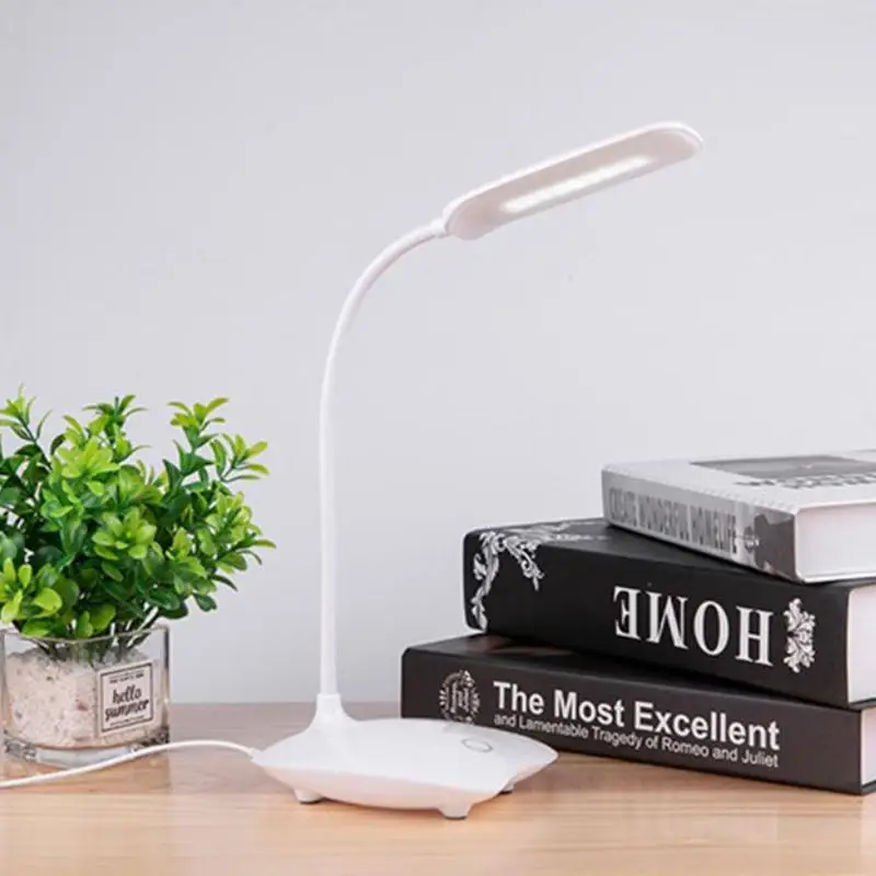 

White 18 LED Desk Lamp Foldable Dimmable Touch Table Lamp 3.7V USB Powered Night Light