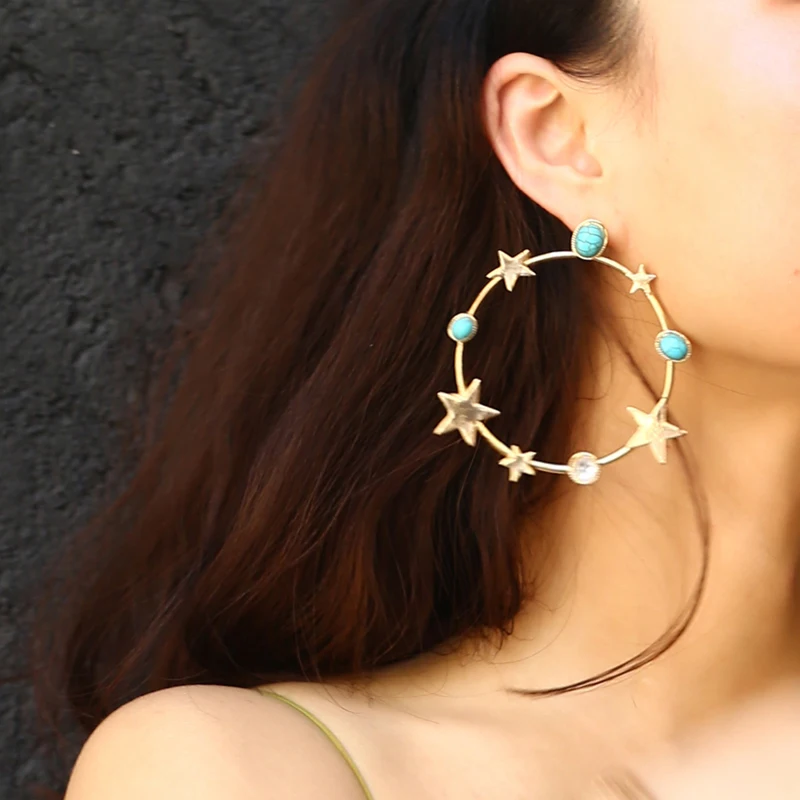 Оптовая продажа Лидер продаж золотые висячие серьги JUJIA ювелирные изделия для