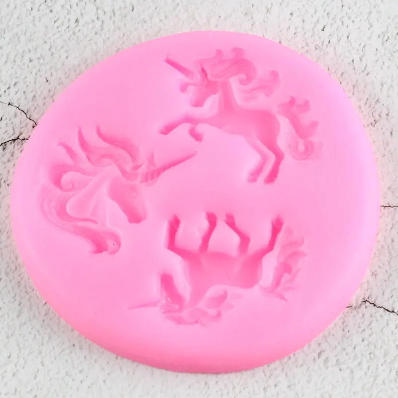 Силиконовая 3D форма в виде единорога детские инструменты для украшения тортов на