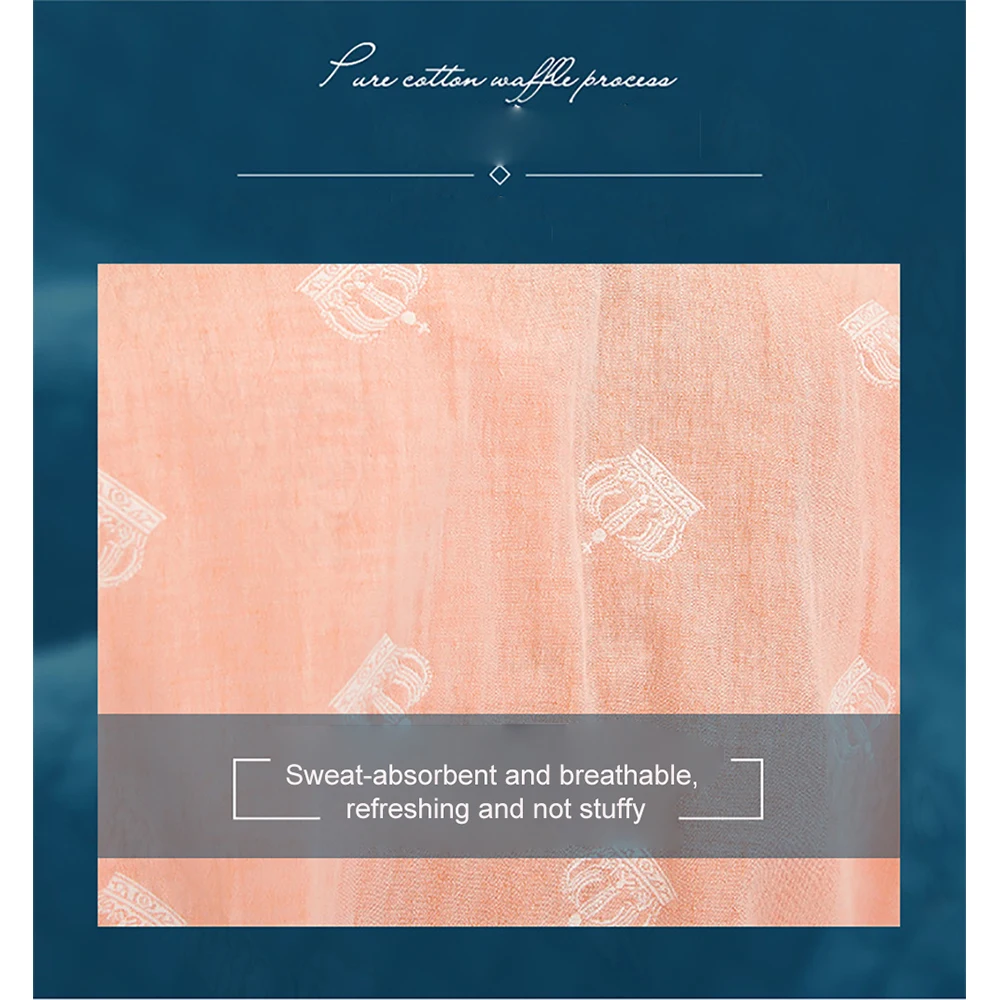 Spring Summer 100% Cotton Women Robe Double Gauze Kimono Breathable Absorbent Fashion Crown Print Night Dress Cosmetic Bathrobe