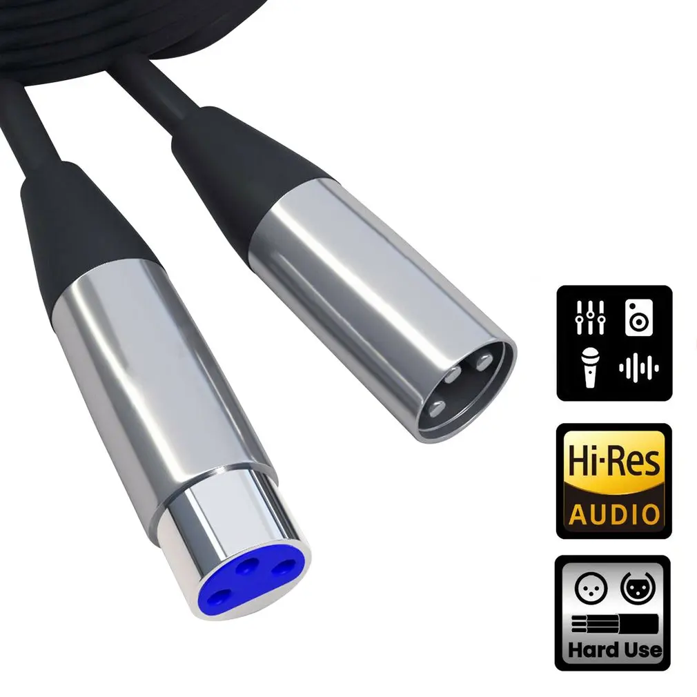 

XLR Microphone MIC 3-Pin Male To Female Cable Cord Connector Extension Shielded XLR 3-Pin Microphone Cable