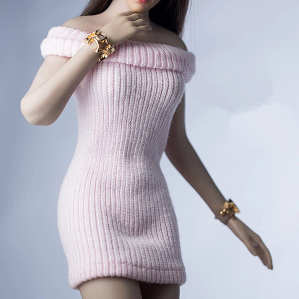 

1:6 Scale Girl Female Doll One-Piece Knitted Dress Clothes Outfit for Blythe BJD 12 inch Doll Clothing Accessories