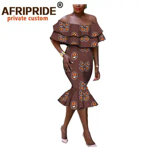 2020 африканские платья для женщин африканская одежда элегантное платье с открытыми плечами без бретелек до середины икры рыбий хвост женское вечернее платье A722581