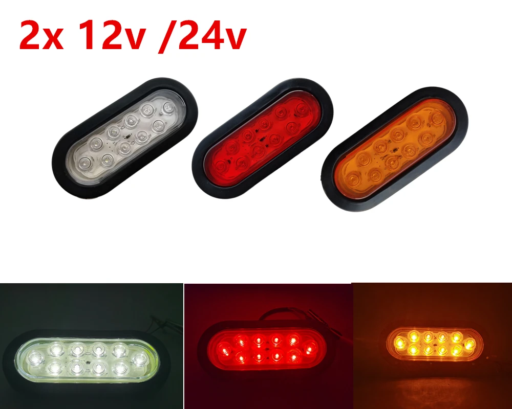2x6 &quotовальный светодиодный 24v трейлер задние светильник s грузовик поворота Стоп