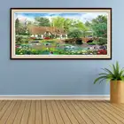 Алмазная живопись пейзаж деревня пейзаж с виллой Алмазная мозаика полная квадратная Круглая Мозаика Украшение Рукоделие украшение для дома