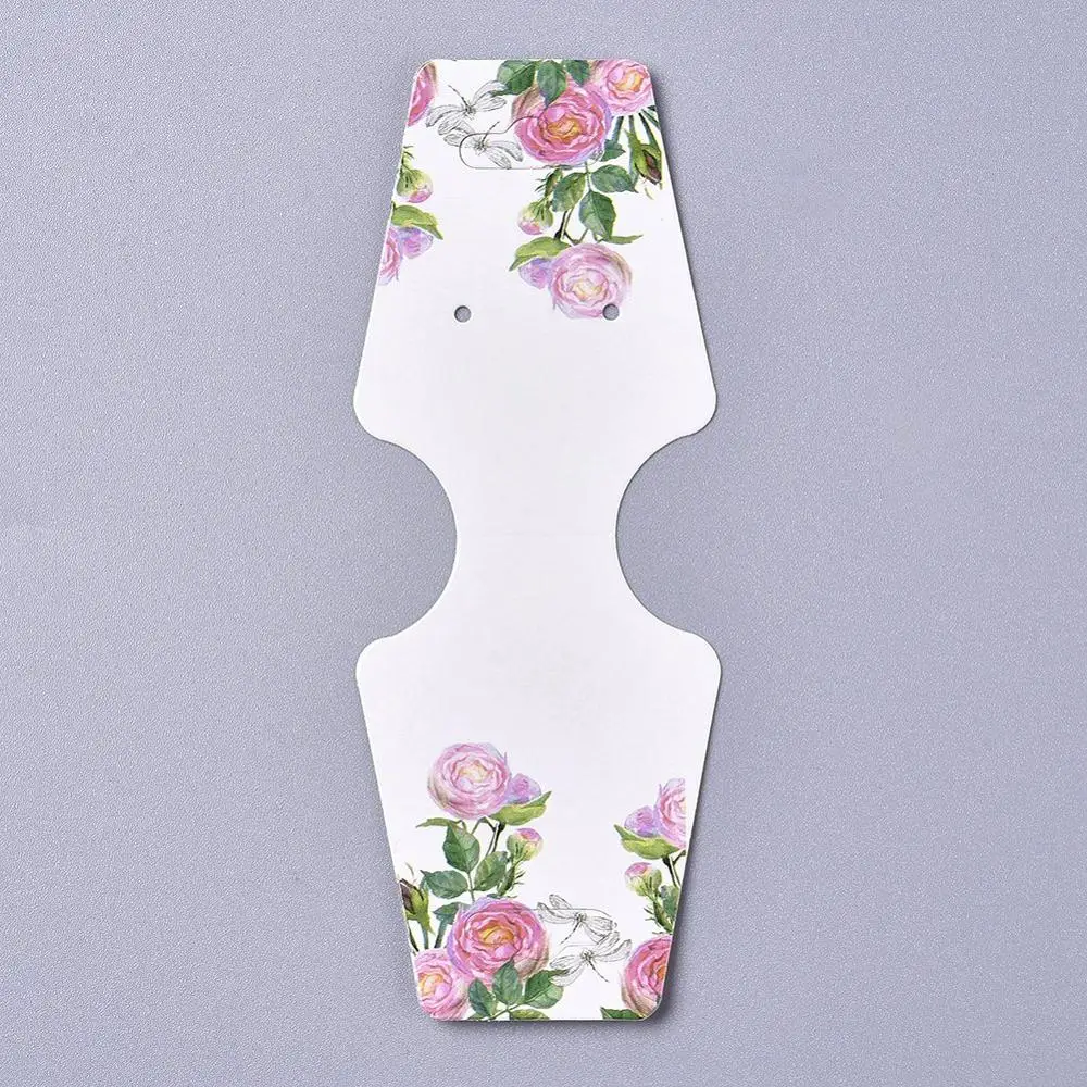 

100 шт. с цветочным принтом бумажная шкатулка для Дисплей карты пакет бирки для DIY ожерелье серьги головной повязкой Дисплей