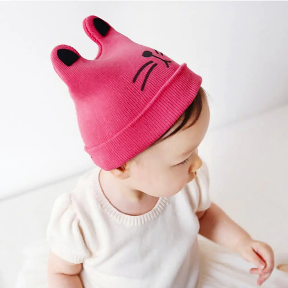 

Baby Hat Cartoon Knitting Cap Newborn Toddler Kids Boys Girls Cat Ear Beanie Cap Infant Spring Autumn Winter Warm Hat