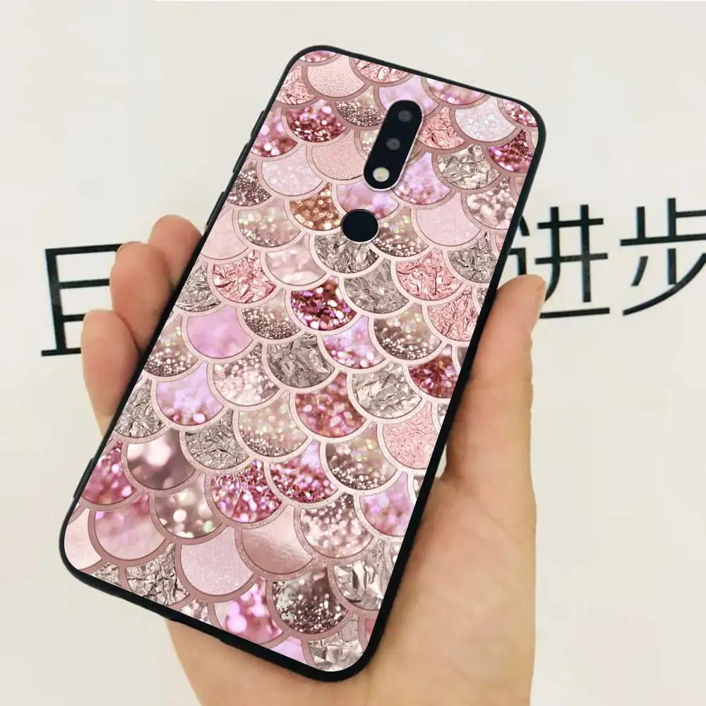 Цвет: розовый золотистый Роза с блестками сердца силиконовый чехол для