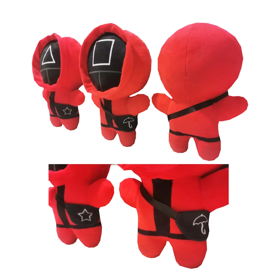

1pcs 20cm/30cm The Korean TV Series Cosplay Figure Squid Game Administrator Square Round Shape Triangle Plush Doll Toys Gifts
