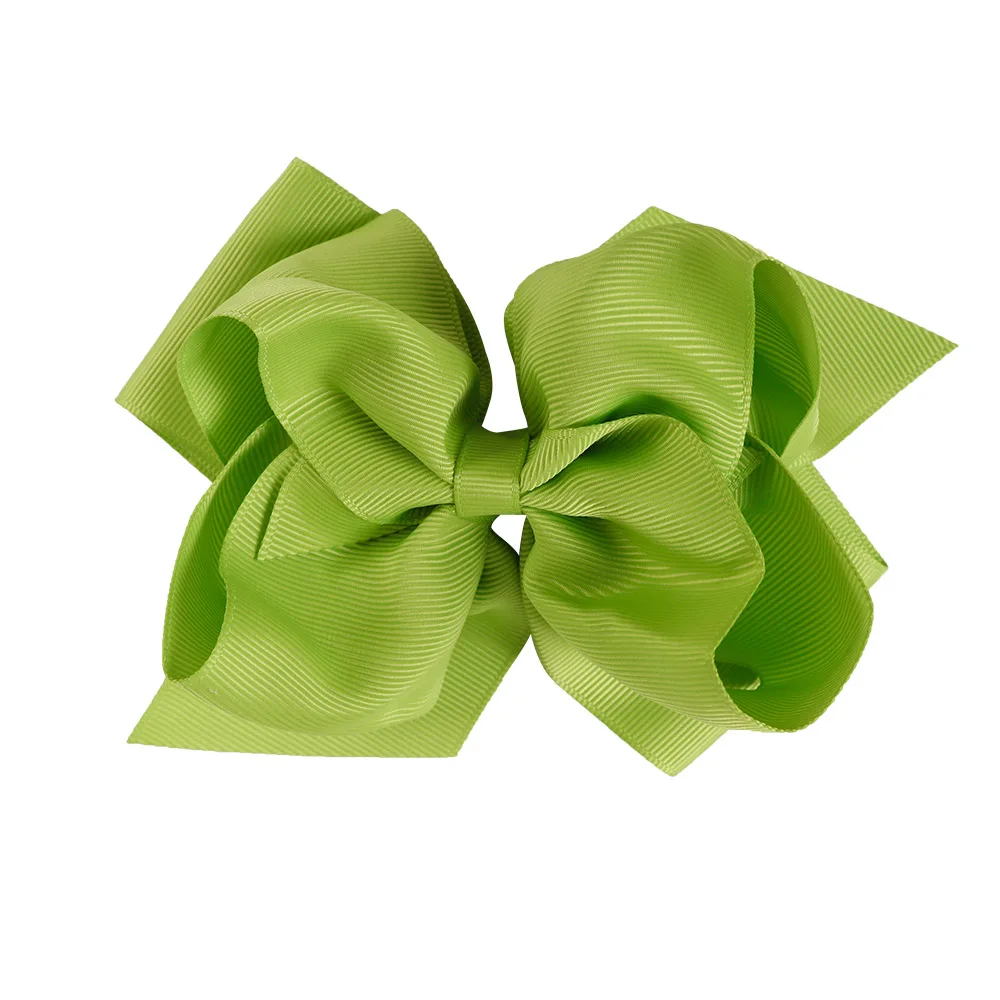3 Apple Green 2 шт./лот " Большие банты для волос с зажимами для девочек Детская Мода корсажная лента ручной работы банты заколки аксессуары для волос - Цвет: 3 Apple Green