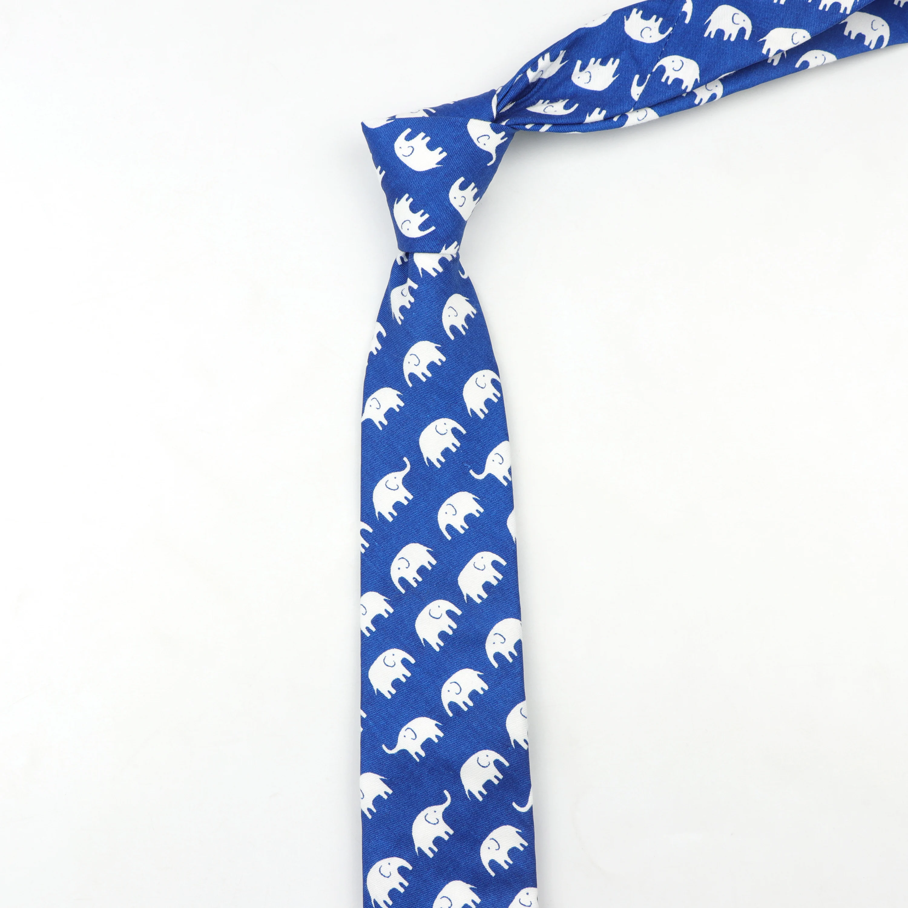 Повседневный мужской галстук с цветочным рисунком животного из мультфильма для