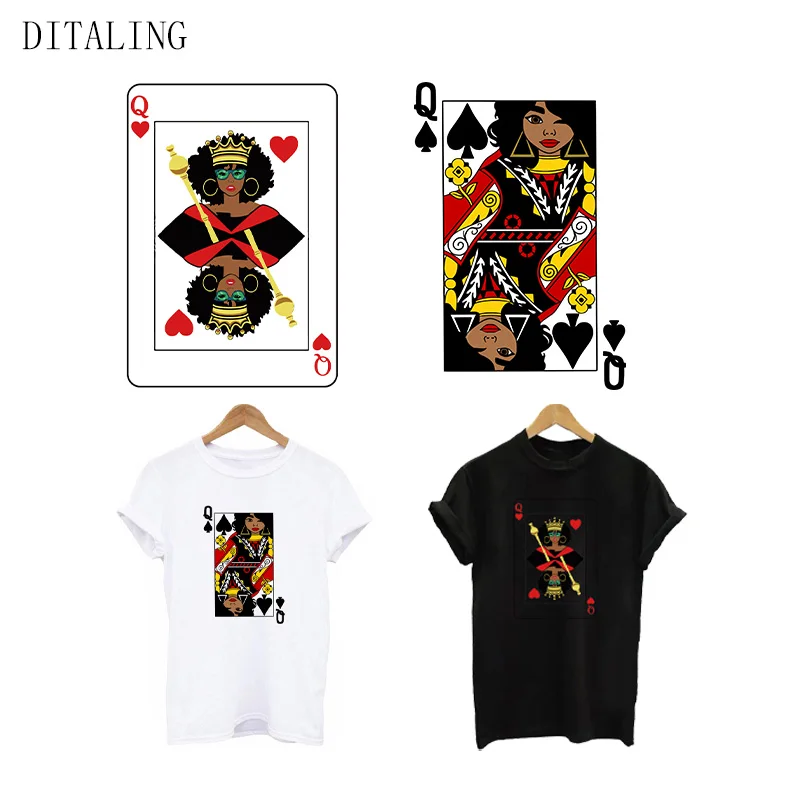 Q Черная Королева термальная наклейка на одежду сделай сам футболка термоклейкая