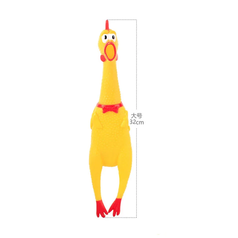 

Creative Funny Vent Pinch Toys Screaming Chicken Rubber Rooster Tricky Joke Stress Reliever Attract Dog Pet Toys For Children