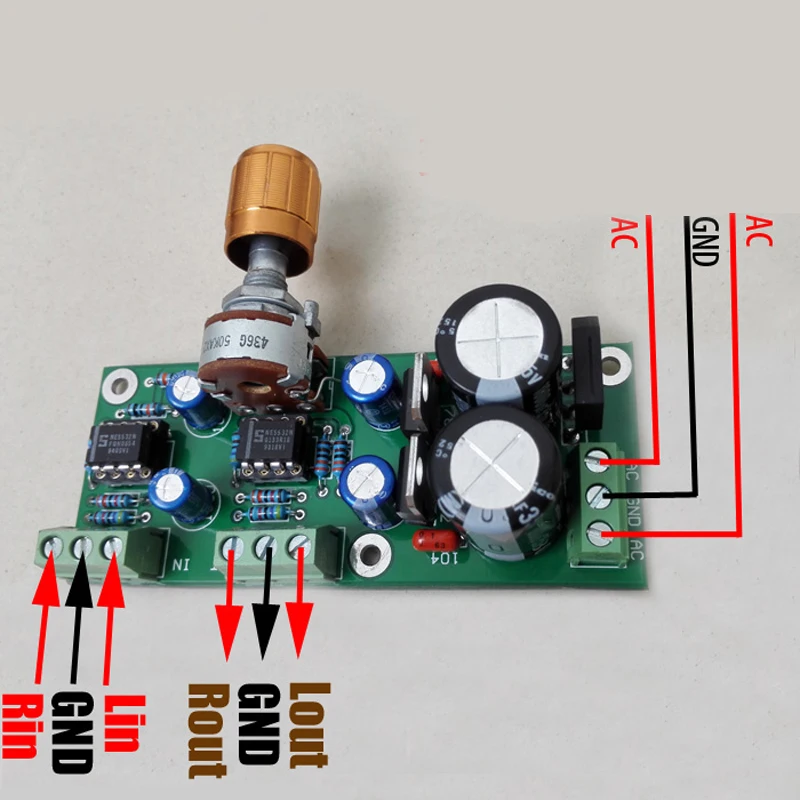 

Vogue 90*40*30mm AC Dual 12~18V HIFI Fever A1 Preamp ALPS Potentiometer Finished Board