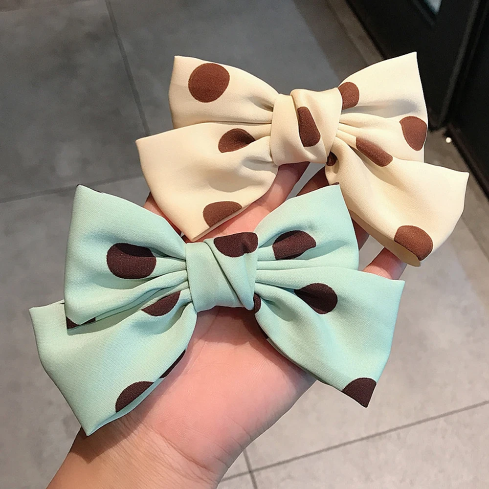 

Polka-dot Barrettes Bows Headband Fabric Elastic Hair Bands Women Girls Hair Accessories Fashion Korean Hair Clip Accessories